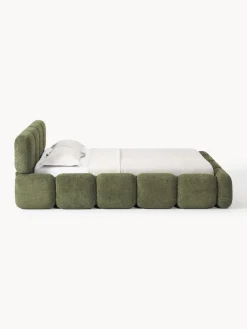 Clearance Cama tapizada de borreguillo bouclé Tayla Camas Tapizadas|Camas