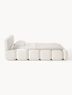 Online Cama tapizada de borreguillo bouclé Tayla Camas Tapizadas|Camas