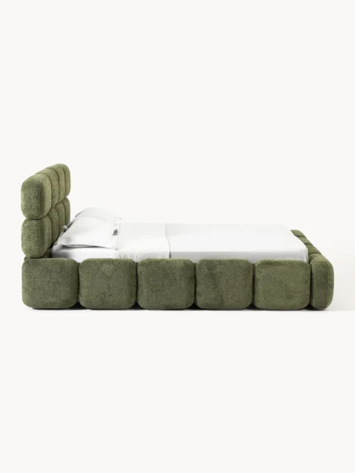 Clearance Cama tapizada de borreguillo bouclé Tayla Camas Tapizadas|Camas
