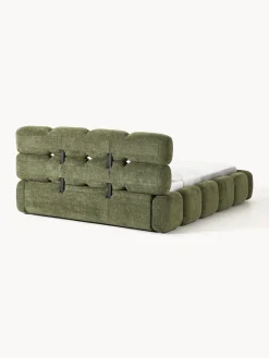 Clearance Cama tapizada de borreguillo bouclé Tayla Camas Tapizadas|Camas