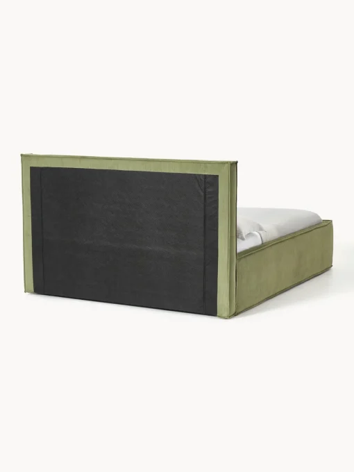 Camas Tapizadas|Camas>Westwing Collection Cama tapizada de pana con espacio de almacenamiento Dream Pana verde oliva