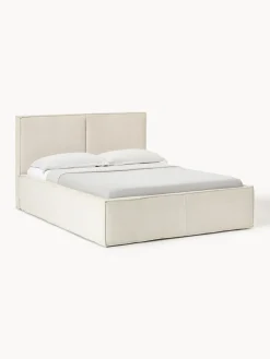 Camas Tapizadas|Camas>Westwing Collection Cama tapizada de pana con espacio de almacenaje Dream Pana blanco Off White