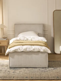 Sale Cama tapizada de pana con espacio de almacenamiento Dream Camas Individuales|Camas Tapizadas