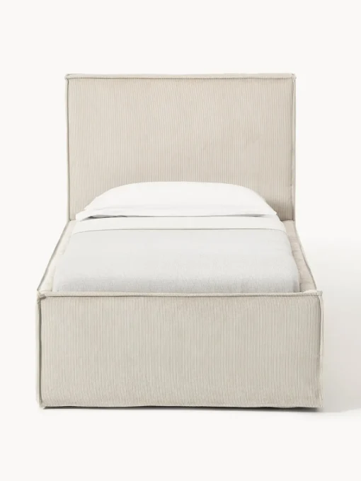 Sale Cama tapizada de pana con espacio de almacenamiento Dream Camas Individuales|Camas Tapizadas