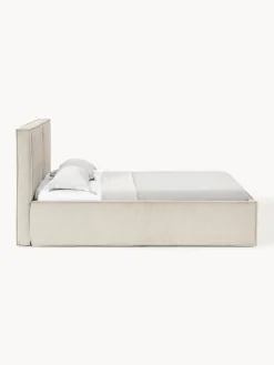 Camas Tapizadas|Camas></noscript>Westwing Collection Cama tapizada de pana con espacio de almacenamiento Dream Pana beige claro