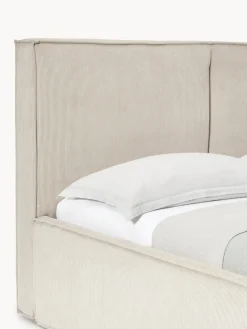 Camas Tapizadas|Camas></noscript>Westwing Collection Cama tapizada de pana con espacio de almacenamiento Dream Pana beige claro