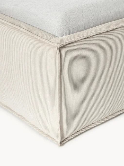 Camas Tapizadas|Camas>Westwing Collection Cama tapizada de pana con espacio de almacenamiento Dream Pana beige claro