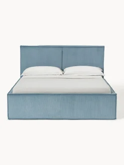 Camas Tapizadas|Camas></noscript>Westwing Collection Cama tapizada de pana Dream Pana azul