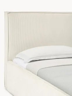 Camas Individuales|Camas Tapizadas></noscript>Westwing Collection Cama tapizada de pana Dream Pana blanco Off White