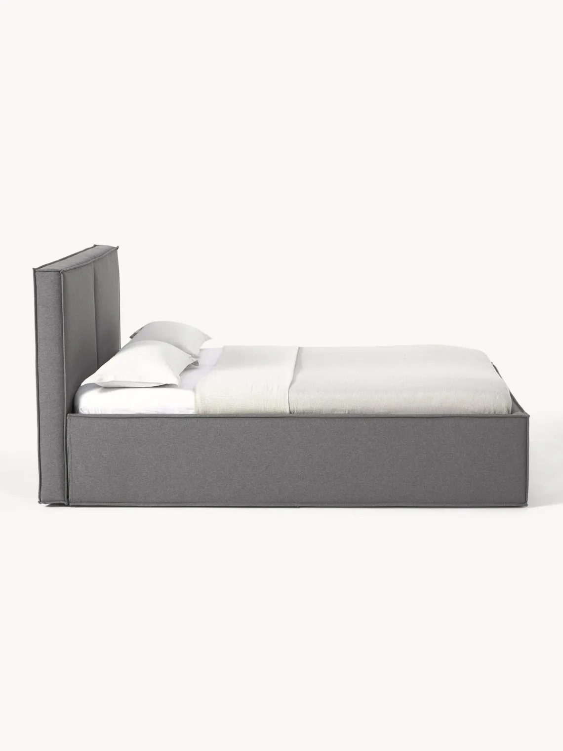 Camas Tapizadas|Camas>Westwing Collection Cama tapizada Dream Tejido fino gris antracita