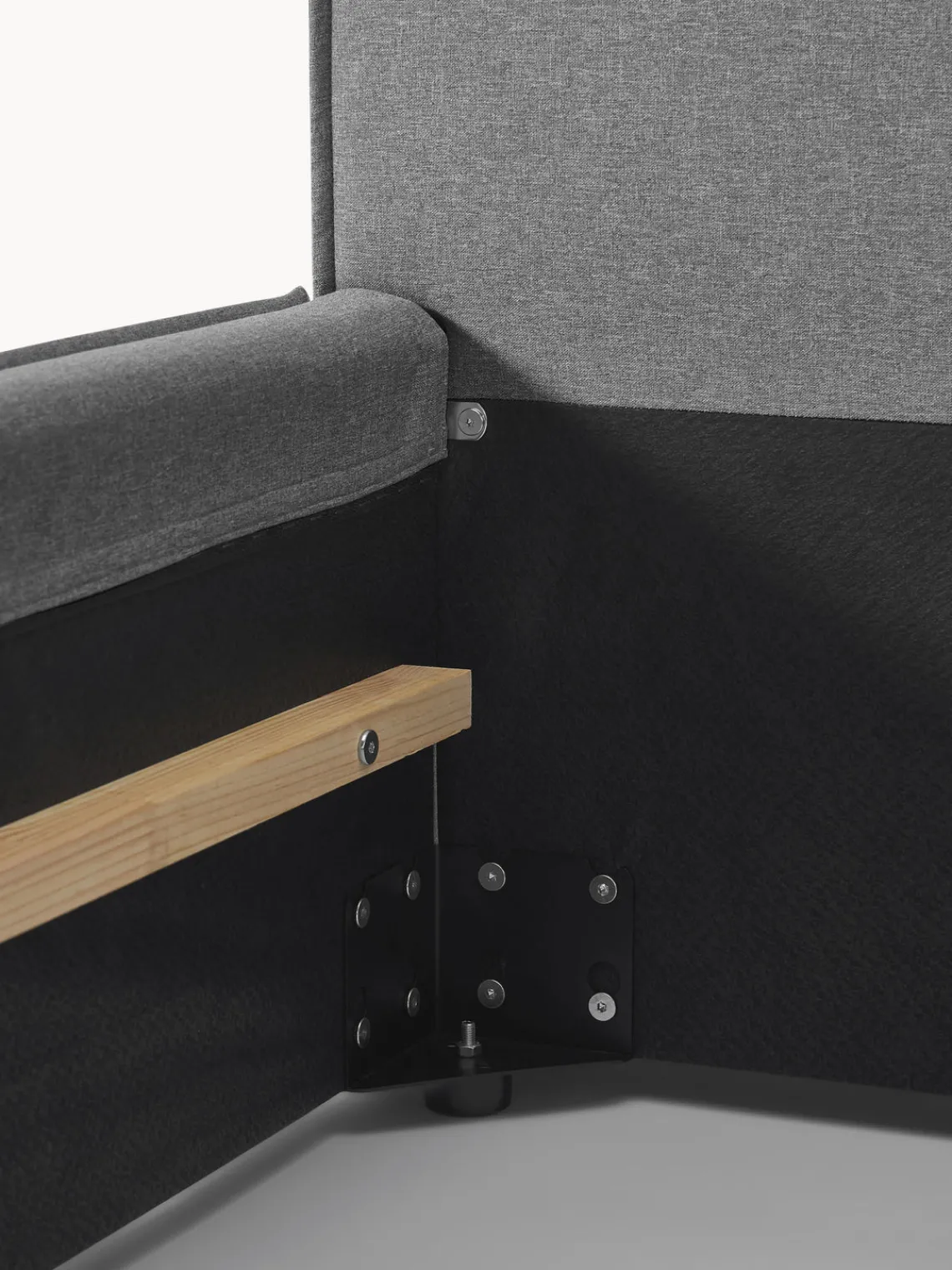 Camas Tapizadas|Camas>Westwing Collection Cama tapizada Dream Tejido fino gris antracita