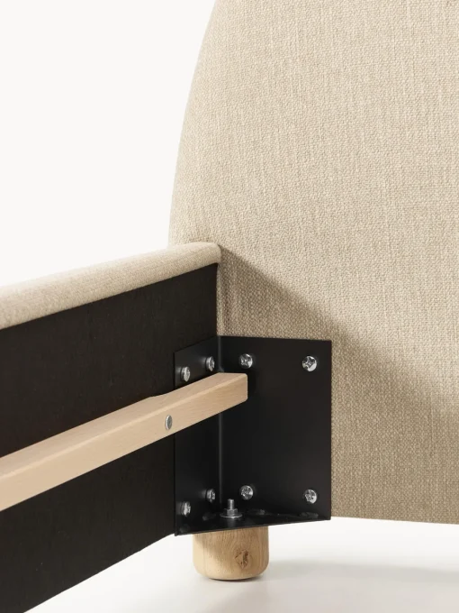 Camas Tapizadas|Camas>Westwing Collection Cama tapizada Ebba Tejido grueso beige