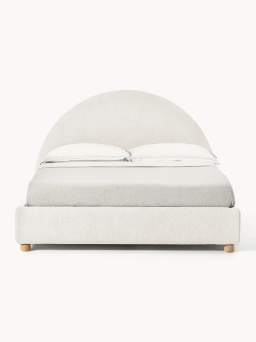 Camas Tapizadas|Camas>Westwing Collection Cama tapizada Ebba, con espacio de almacenamiento Tejido grueso beige claro