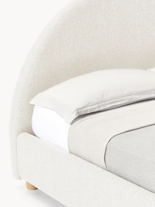 Camas Tapizadas|Camas>Westwing Collection Cama tapizada Ebba, con espacio de almacenamiento Tejido grueso beige claro