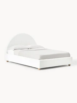 Camas Tapizadas|Camas>Westwing Collection Cama tapizada en borreguillo Ebba, con espacio de almacenamiento Borreguillo blanco