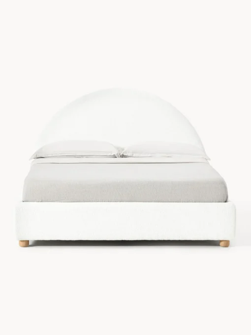 Camas Tapizadas|Camas>Westwing Collection Cama tapizada en borreguillo Ebba, con espacio de almacenamiento Borreguillo blanco