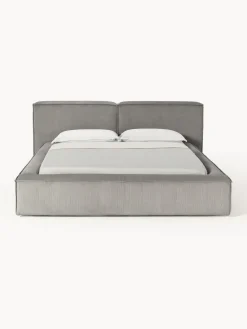 Online Cama tapizada en pana Lennon, con espacio de almacenamiento Camas Tapizadas|Camas