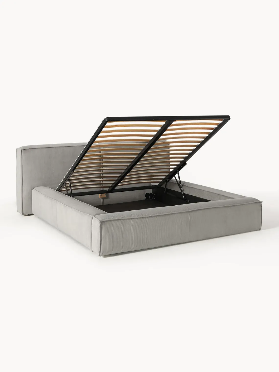 Online Cama tapizada en pana Lennon, con espacio de almacenamiento Camas Tapizadas|Camas