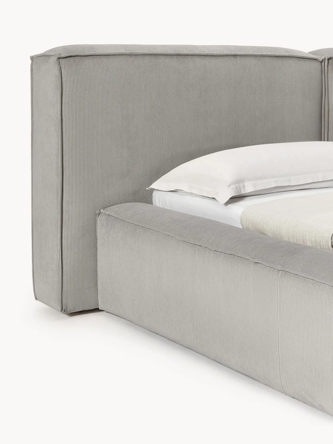 Online Cama tapizada en pana Lennon, con espacio de almacenamiento Camas Tapizadas|Camas