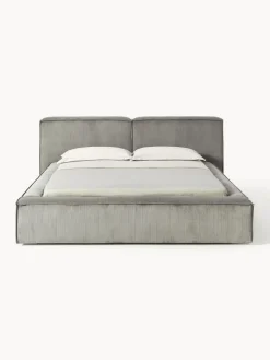 Camas Tapizadas|Camas></noscript>Westwing Collection Cama tapizada en pana Lennon Pana gris