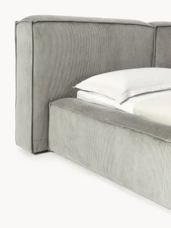 Camas Tapizadas|Camas></noscript>Westwing Collection Cama tapizada en pana Lennon Pana gris