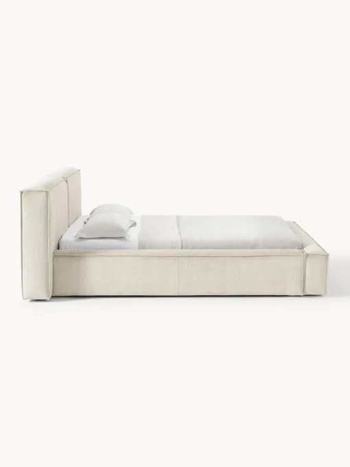 Online Cama tapizada en pana Lennon, con espacio de almacenamiento Camas Tapizadas|Camas