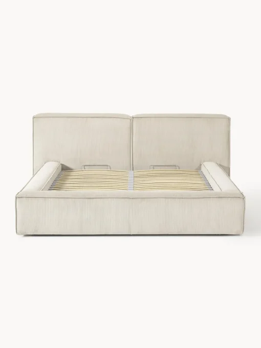Online Cama tapizada en pana Lennon, con espacio de almacenamiento Camas Tapizadas|Camas