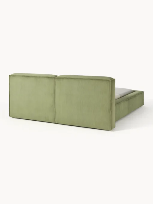 Camas Tapizadas|Camas>Westwing Collection Cama tapizada en pana Lennon Pana verde oliva