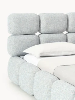 Outlet Cama tapizada en tejido bouclé con espacio de almacenamiento Tayla Camas Tapizadas|Camas