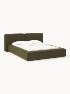 Sale Cama tapizada en tejido bouclé Lennon, con espacio de almacenamiento Camas Tapizadas|Camas