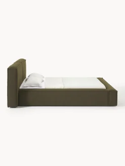 Sale Cama tapizada en tejido bouclé Lennon, con espacio de almacenamiento Camas Tapizadas|Camas