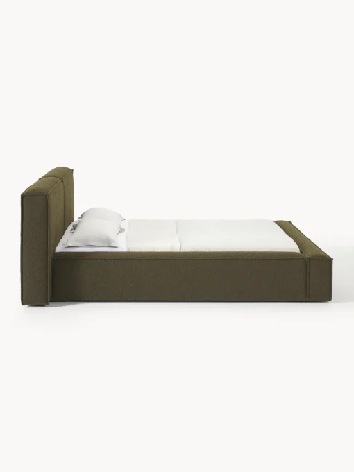 Sale Cama tapizada en tejido bouclé Lennon, con espacio de almacenamiento Camas Tapizadas|Camas