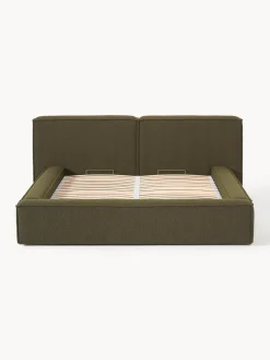 Sale Cama tapizada en tejido bouclé Lennon, con espacio de almacenamiento Camas Tapizadas|Camas