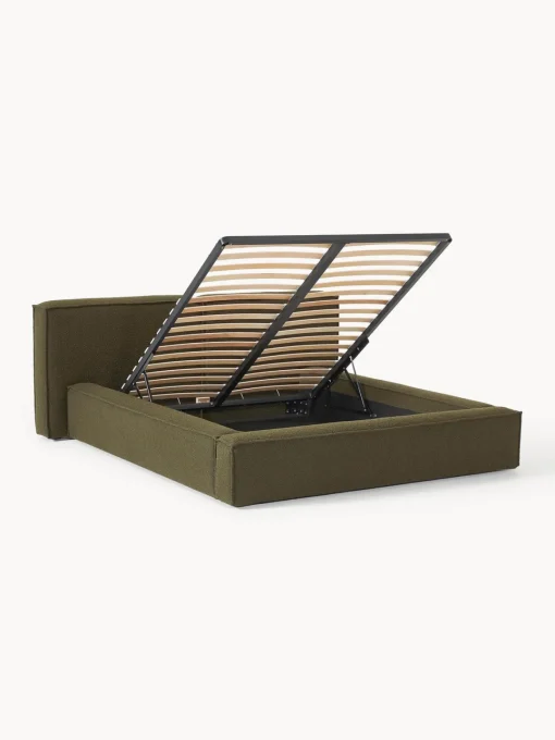 Sale Cama tapizada en tejido bouclé Lennon, con espacio de almacenamiento Camas Tapizadas|Camas