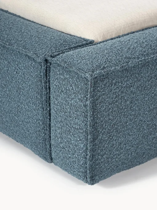 Camas Tapizadas|Camas>Westwing Collection Cama tapizada en tejido bouclé Lennon Bouclé gris azulado