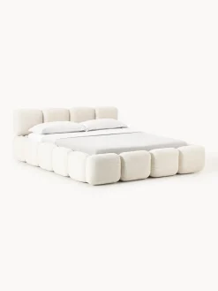 New Cama tapizada en tejido bouclé Tayla Camas Tapizadas|Camas