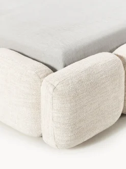 Camas Tapizadas|Camas></noscript>Westwing Collection Cama tapizada en tejido bouclé con espacio de almacenamiento Tayla Bouclé beige claro