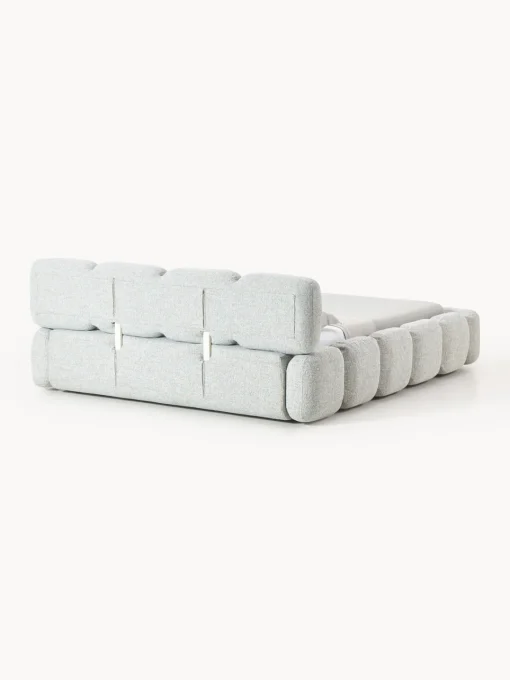 New Cama tapizada en tejido bouclé con espacio de almacenamiento Tayla Camas Tapizadas|Camas
