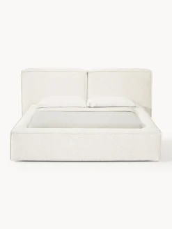 Camas Tapizadas|Camas></noscript>Westwing Collection Cama tapizada en tejido bouclé Lennon Bouclé blanco Off White
