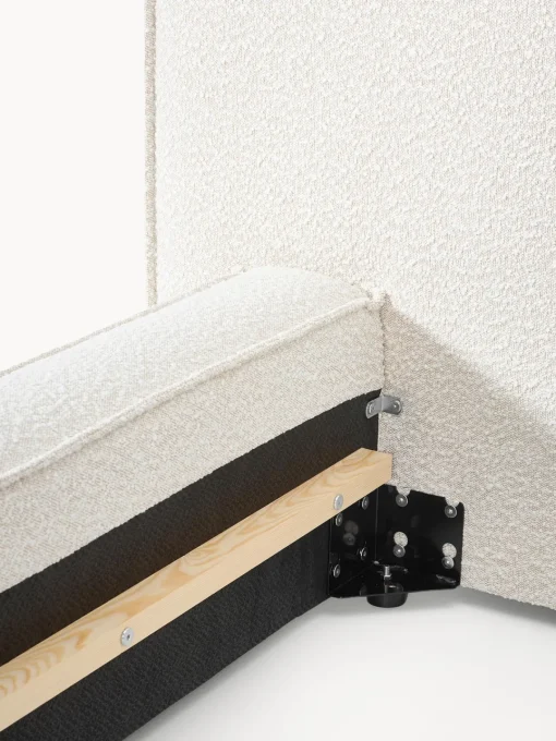 Camas Tapizadas|Camas>Westwing Collection Cama tapizada en tejido bouclé Lennon Bouclé blanco Off White