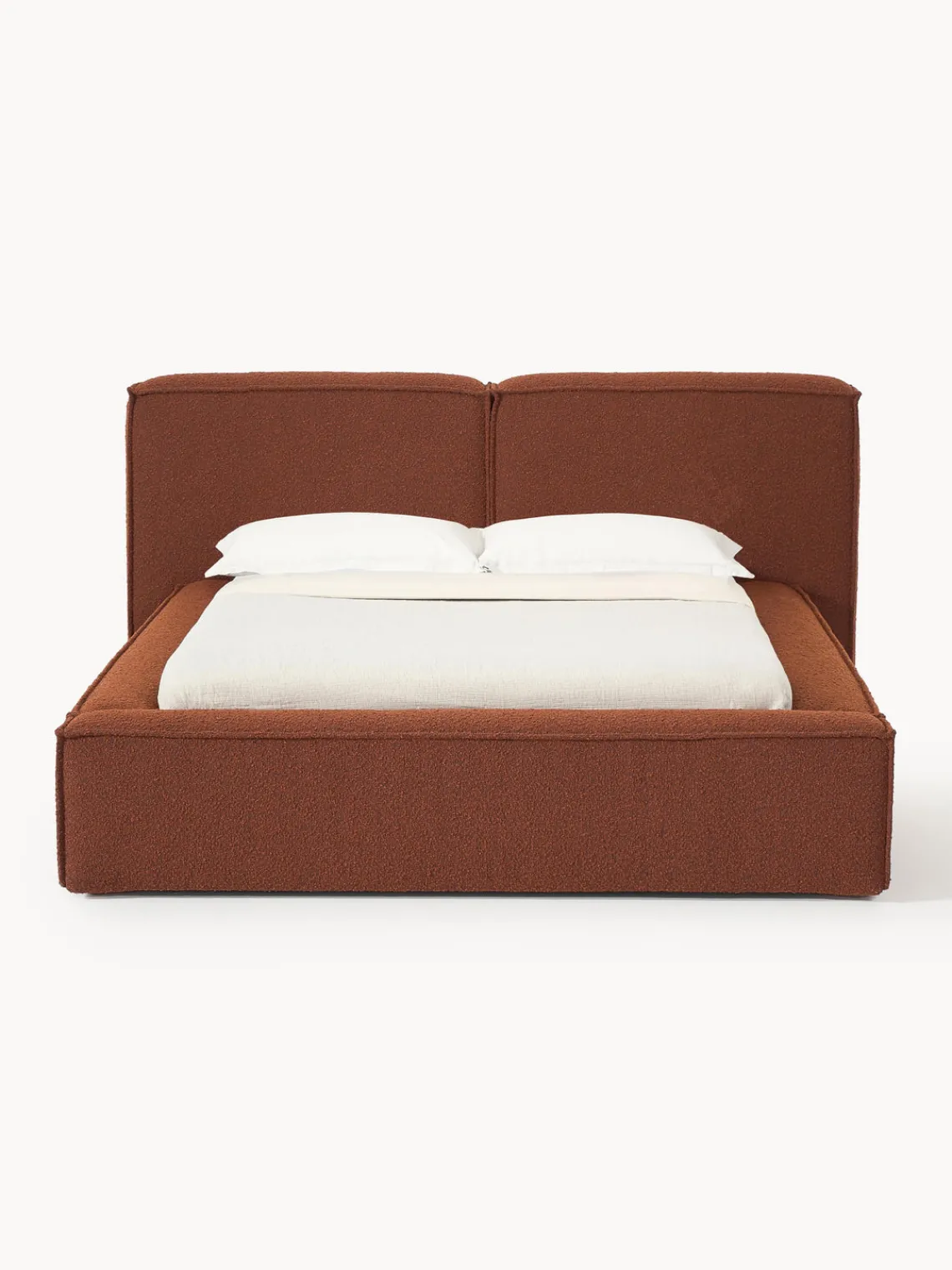Camas Tapizadas|Camas>Westwing Collection Cama tapizada en tejido bouclé Lennon Bouclé terracota