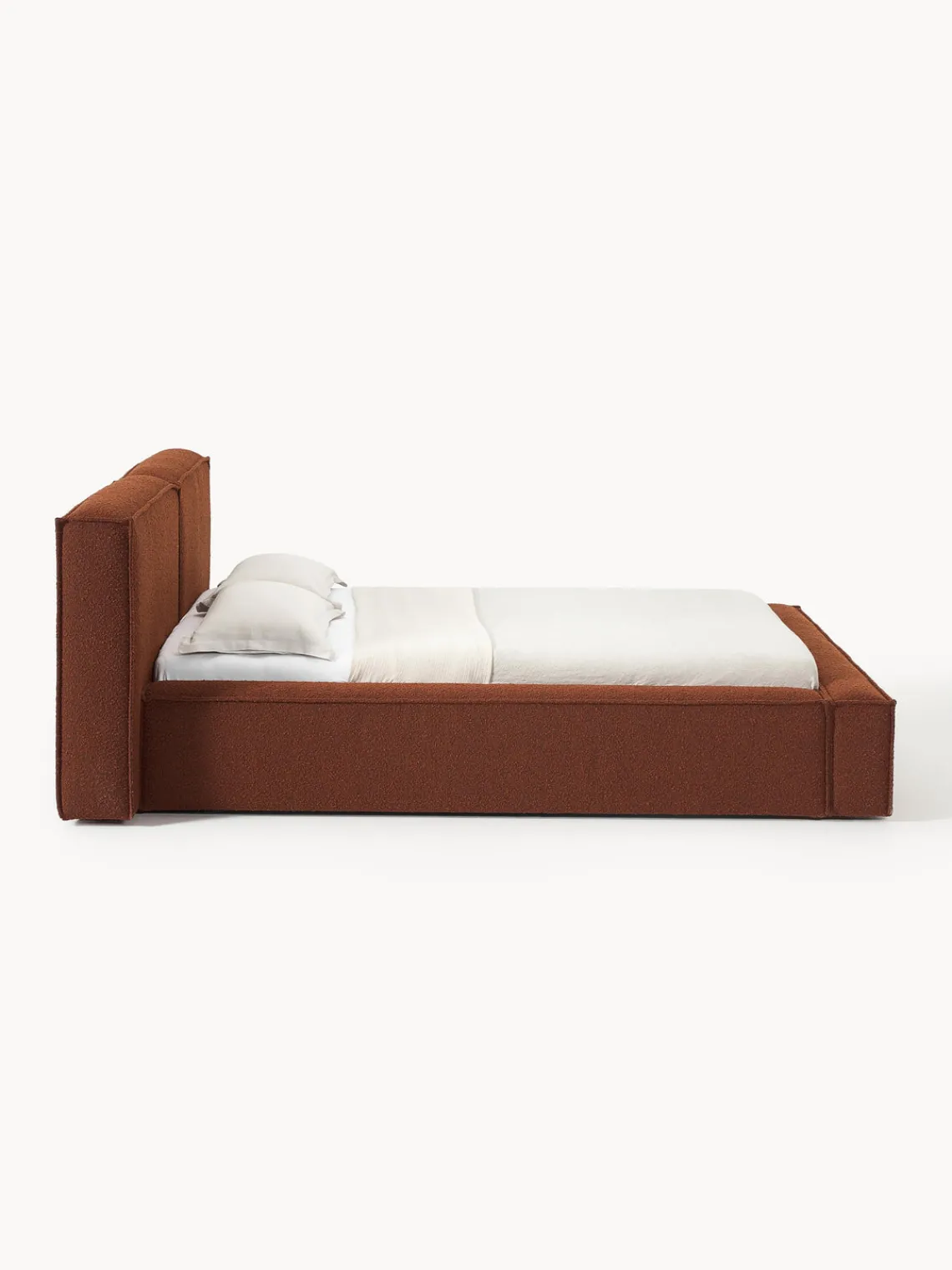Camas Tapizadas|Camas>Westwing Collection Cama tapizada en tejido bouclé Lennon Bouclé terracota