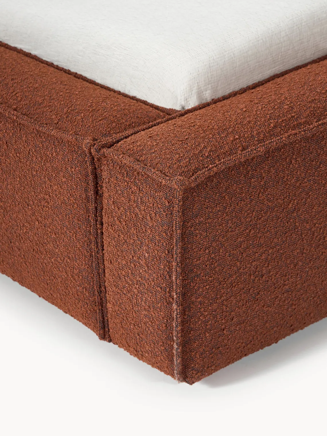 Camas Tapizadas|Camas>Westwing Collection Cama tapizada en tejido bouclé Lennon Bouclé terracota