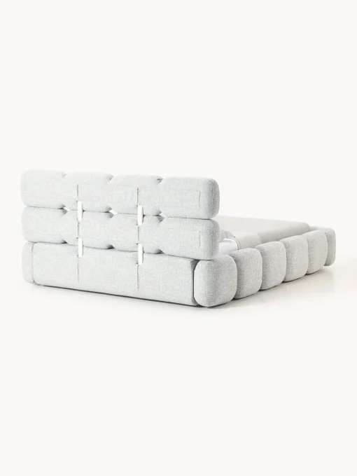 Camas Tapizadas|Camas>Westwing Collection Cama tapizada en tejido bouclé Tayla Bouclé azul claro