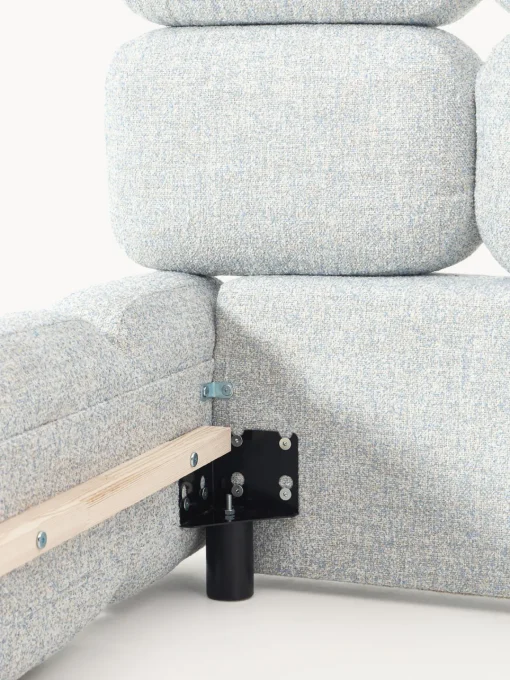 Camas Tapizadas|Camas>Westwing Collection Cama tapizada en tejido bouclé Tayla Bouclé azul claro