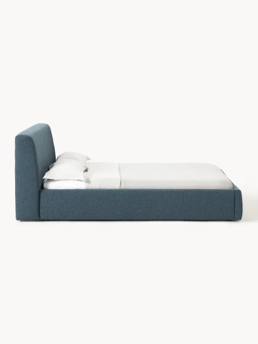 Camas Tapizadas|Camas>Westwing Collection Cama tapizada en tejido bouclé Cloud Bouclé gris azulado