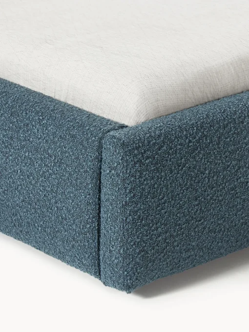 Camas Tapizadas|Camas>Westwing Collection Cama tapizada en tejido bouclé Cloud Bouclé gris azulado