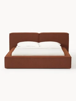 Clearance Cama tapizada en tejido bouclé Lennon, con espacio de almacenamiento Camas Tapizadas|Camas