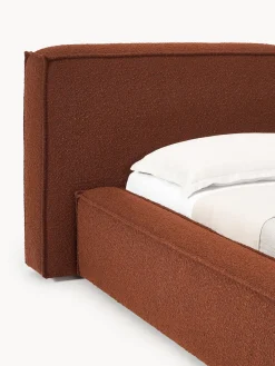 Clearance Cama tapizada en tejido bouclé Lennon, con espacio de almacenamiento Camas Tapizadas|Camas