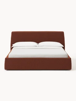 Camas Tapizadas|Camas></noscript>Westwing Collection Cama tapizada en tejido bouclé Cloud Bouclé terracota